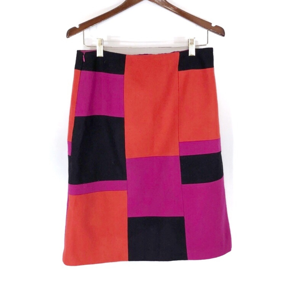 VTG Club Monaco Wool Color Block Pencil Skirt